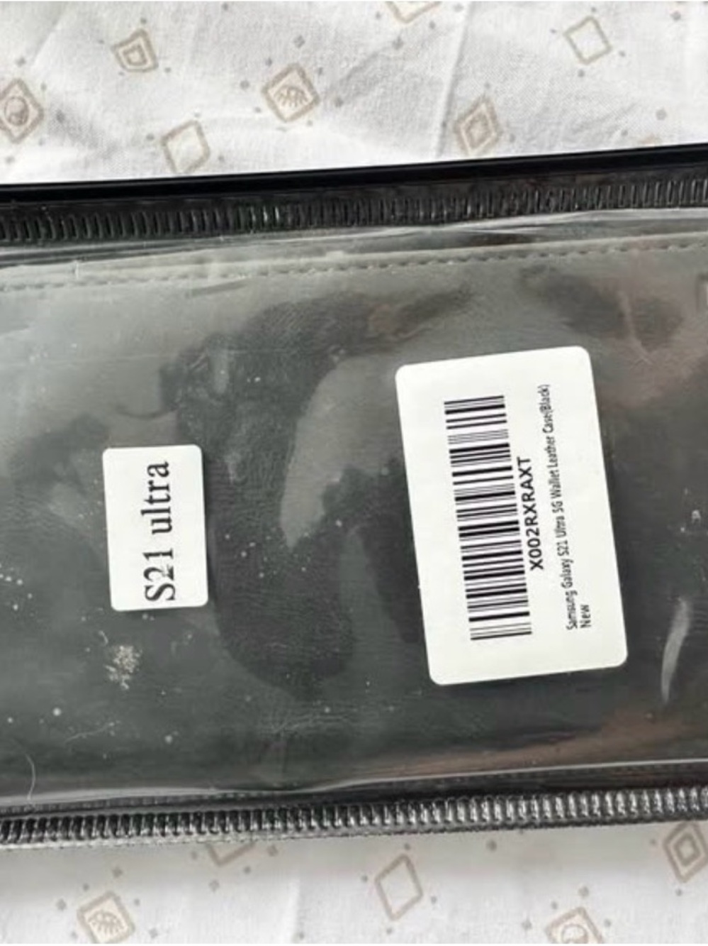 Samsung S21 Ultra Slim Black Leather Case Pouch